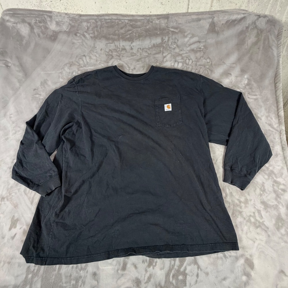 Carhartt Mens 4XL Black Long Sleeve Pocket T-Shirt Original Fit K126 BLK